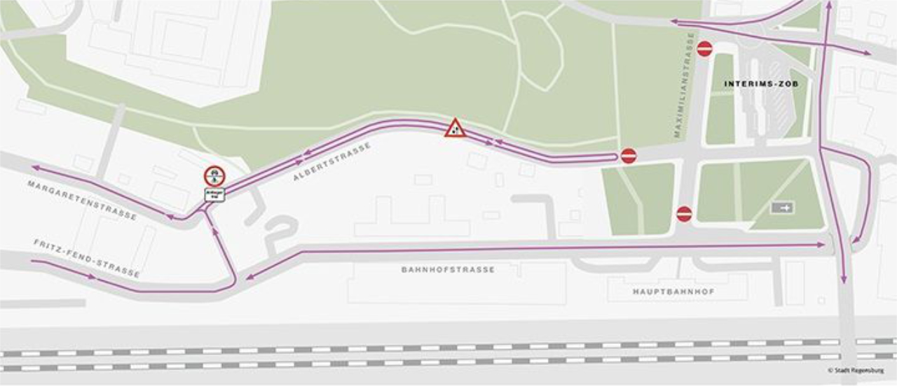 Neue Verkehrsführung in der Albertstraße